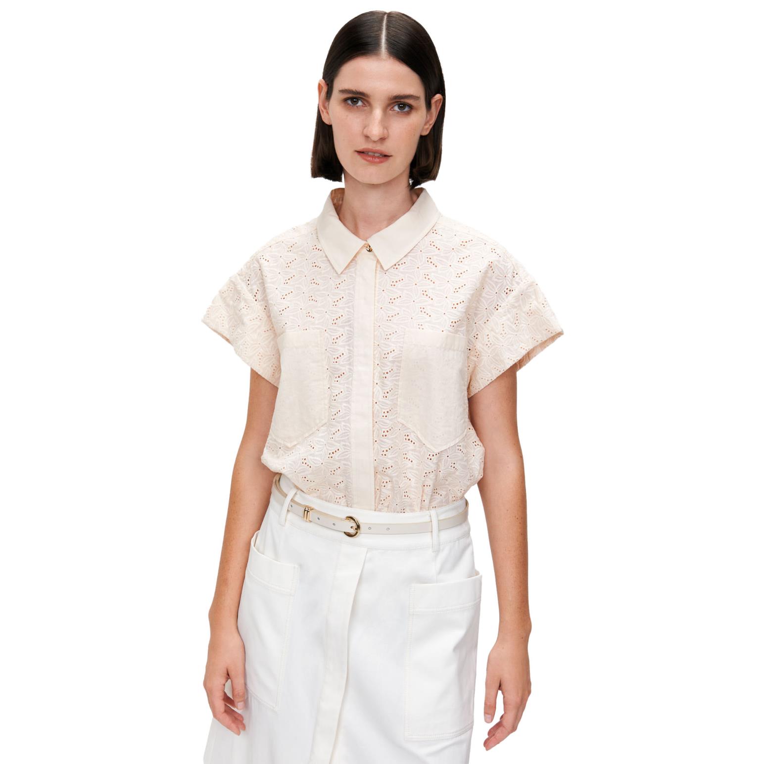 Veronika Maine Botanical Broderie Pocket Shirt